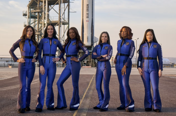 The all-female crew before heading to space. Image courtesy of Slate.
